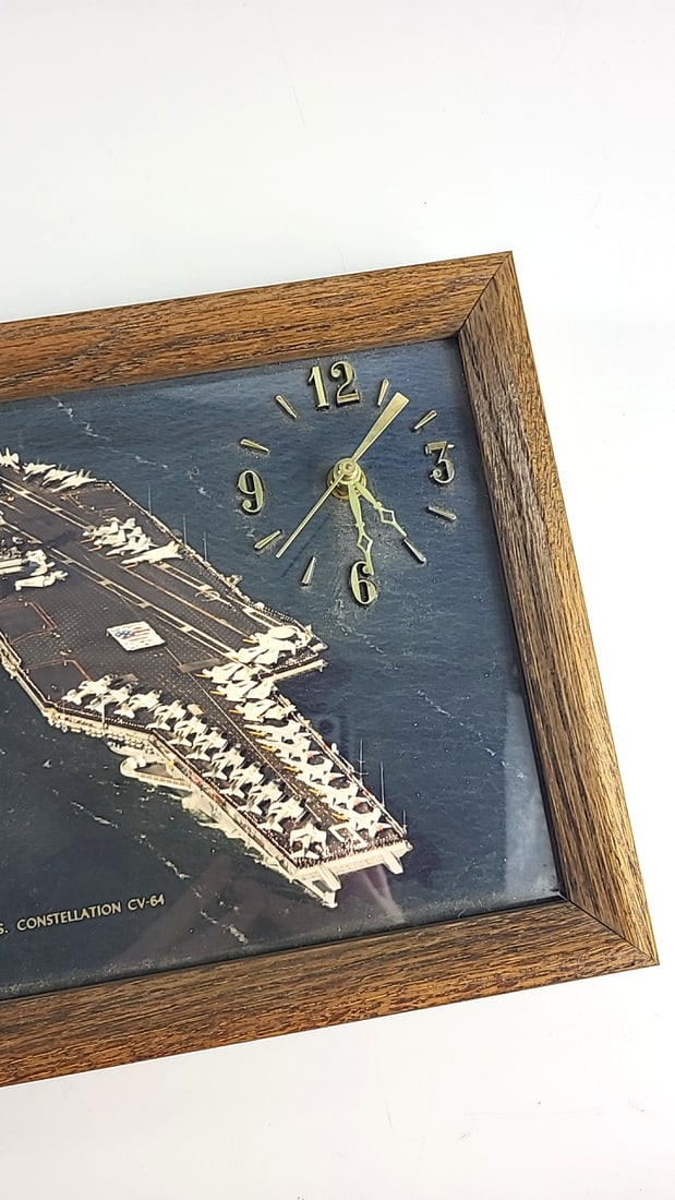Marine Photos & Publishing Co. Uss Constellation Cv-64 Framed Wall Clock - 2