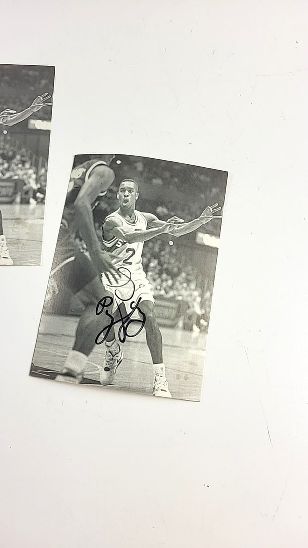 Gary Payton Seattle Supersonics Signed Photo Cards Lot Of 2 - 2