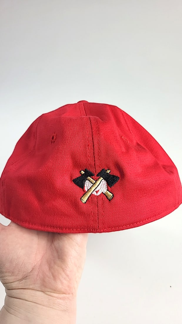 Otto Flex L-xl Red Fitted Baseball Cap With Embroidered L Logo - 2