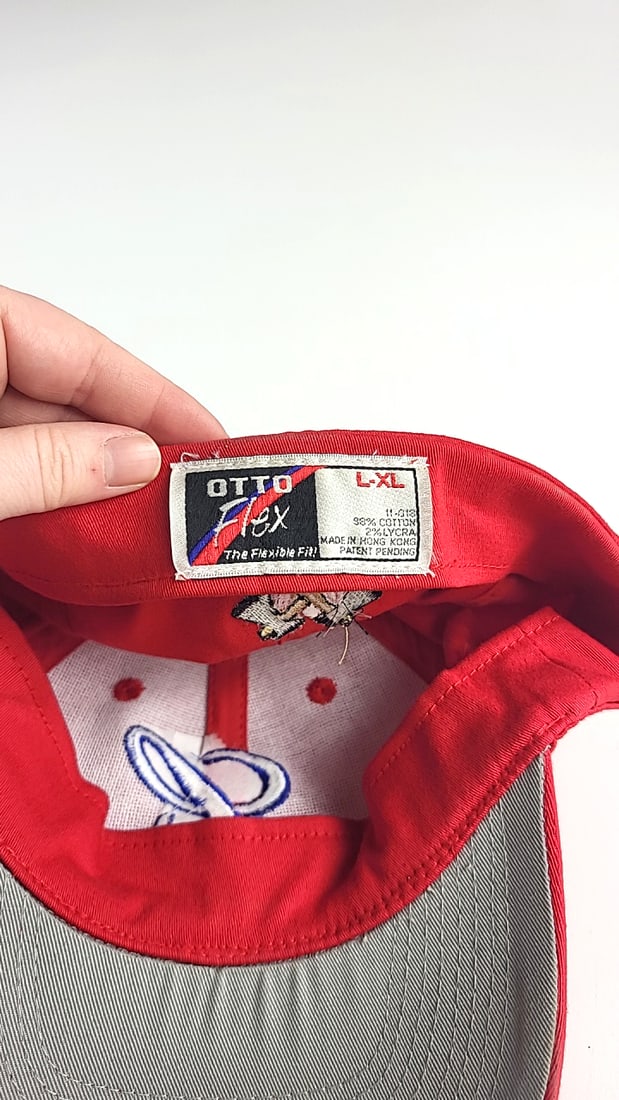 Otto Flex L-xl Red Fitted Baseball Cap With Embroidered L Logo - 3