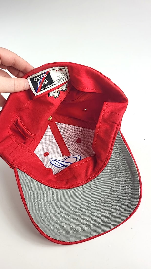 Otto Flex L-xl Red Fitted Baseball Cap With Embroidered L Logo - 4
