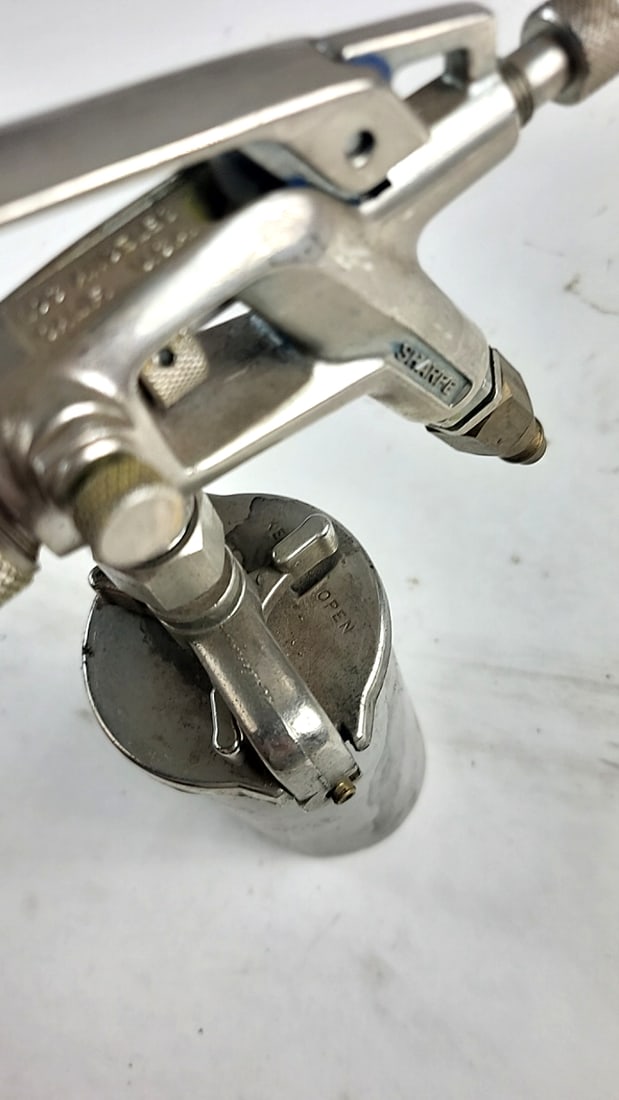 Vibtage Sharpe Metal Siphon Feed Spray Gun With Canister Cup - 3