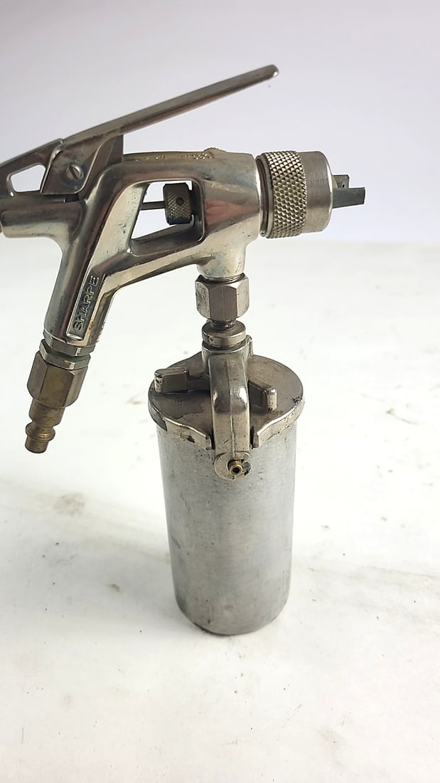 Vibtage Sharpe Metal Siphon Feed Spray Gun With Canister Cup - 5