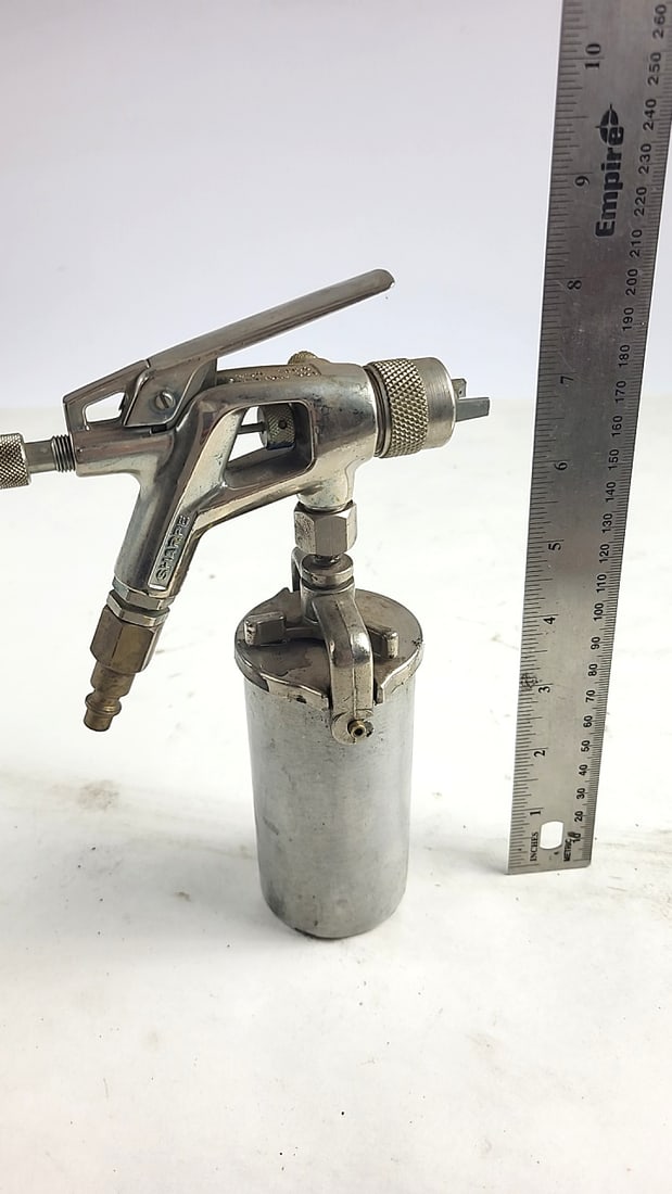 Vibtage Sharpe Metal Siphon Feed Spray Gun With Canister Cup - 6