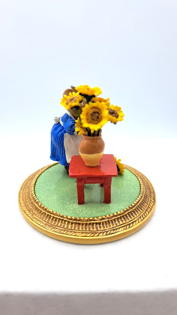 Wff Mu-02 Mouse With Sunflowers La Van Gogh Meadow Muses Figurine - 4