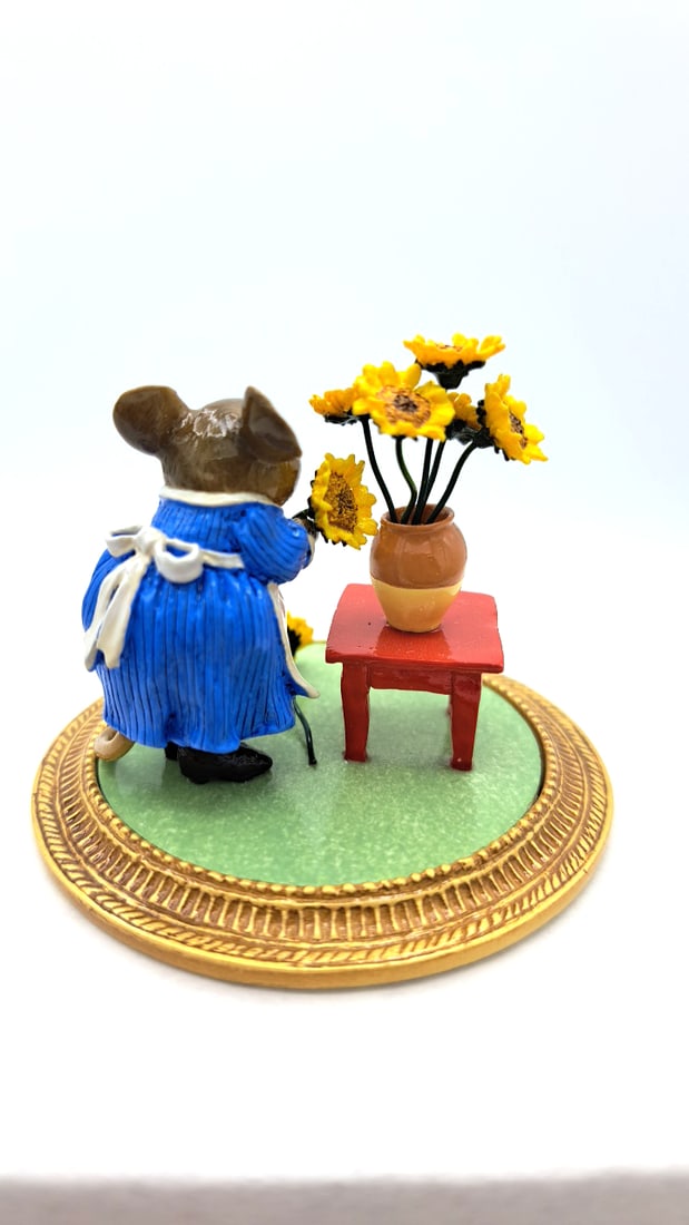 Wff Mu-02 Mouse With Sunflowers La Van Gogh Meadow Muses Figurine - 5