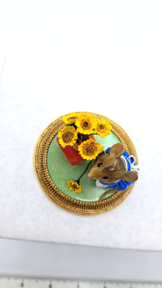 Wff Mu-02 Mouse With Sunflowers La Van Gogh Meadow Muses Figurine - 7