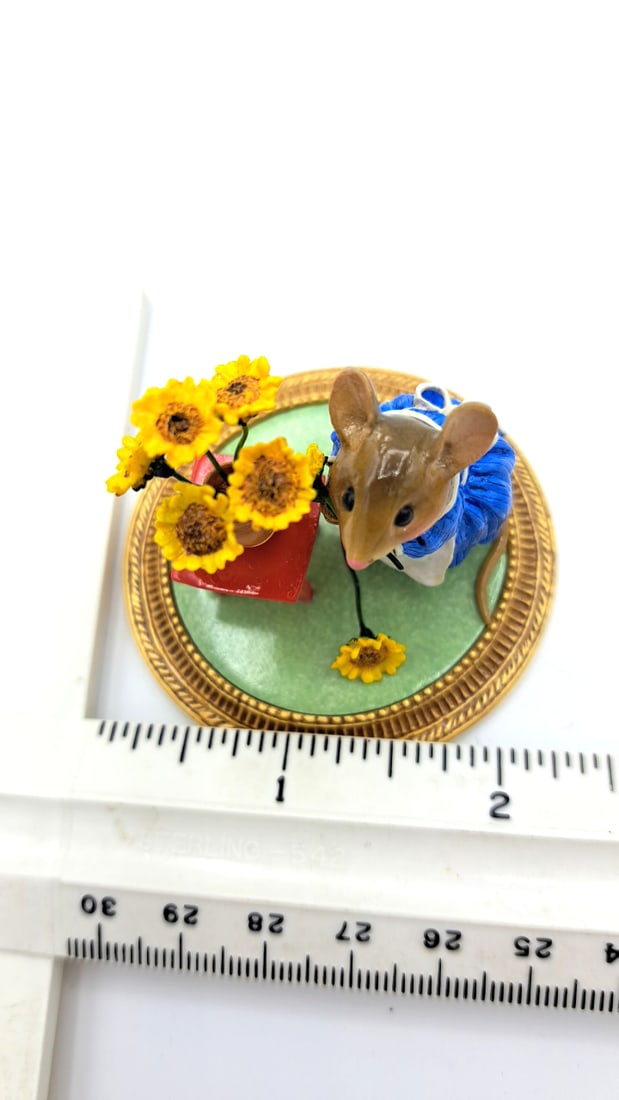Wff Mu-02 Mouse With Sunflowers La Van Gogh Meadow Muses Figurine - 9