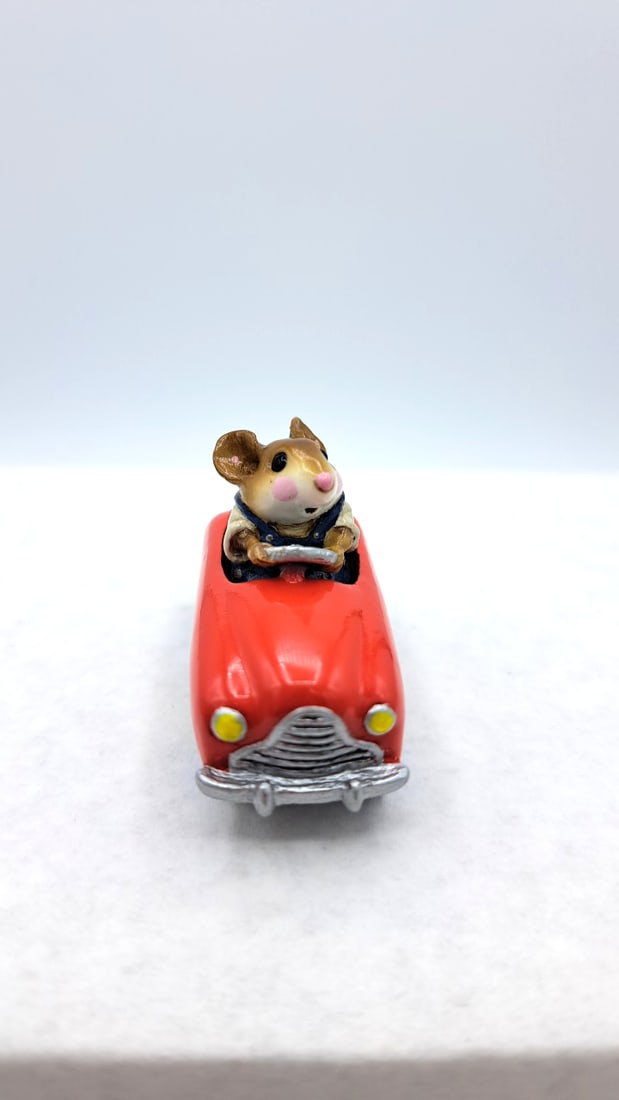 Wff M-270 Pedal Pusher Mouse In Red Car With Blue Wheels - 3