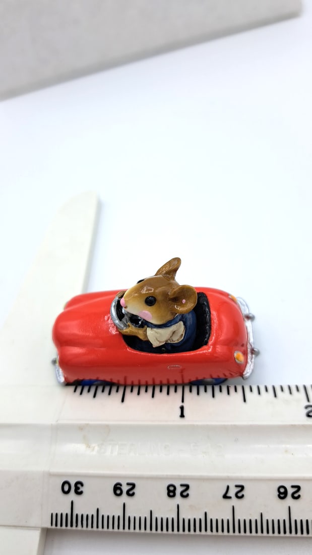Wff M-270 Pedal Pusher Mouse In Red Car With Blue Wheels - 8