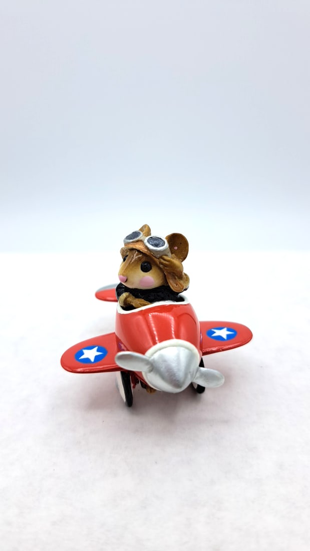 Wff M-309 Pedal Plane Mouse In Red Airplane Figurine - 5