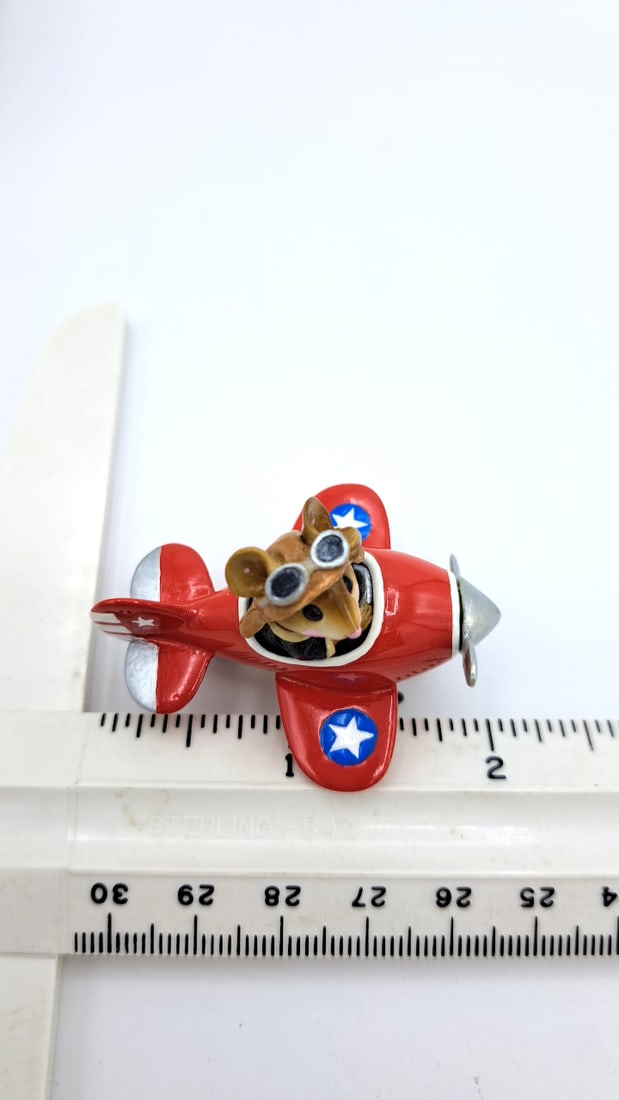 Wff M-309 Pedal Plane Mouse In Red Airplane Figurine - 7
