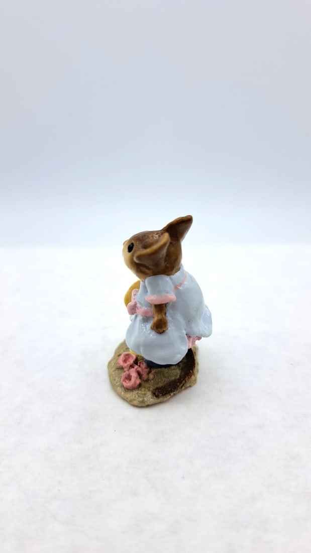 Wff M-255 Hattie Mouse Figurine Blue Dress Pink Bow - 5