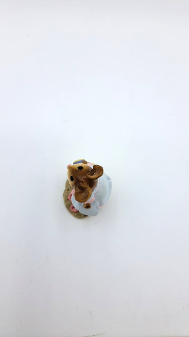 Wff M-255 Hattie Mouse Figurine Blue Dress Pink Bow - 6