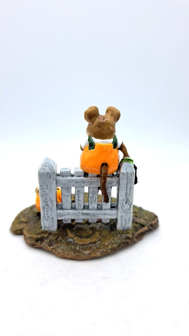 Wee Forest Folk M-232 Pickity Pumpkin Mouse Halloween Figurine With Box - 4