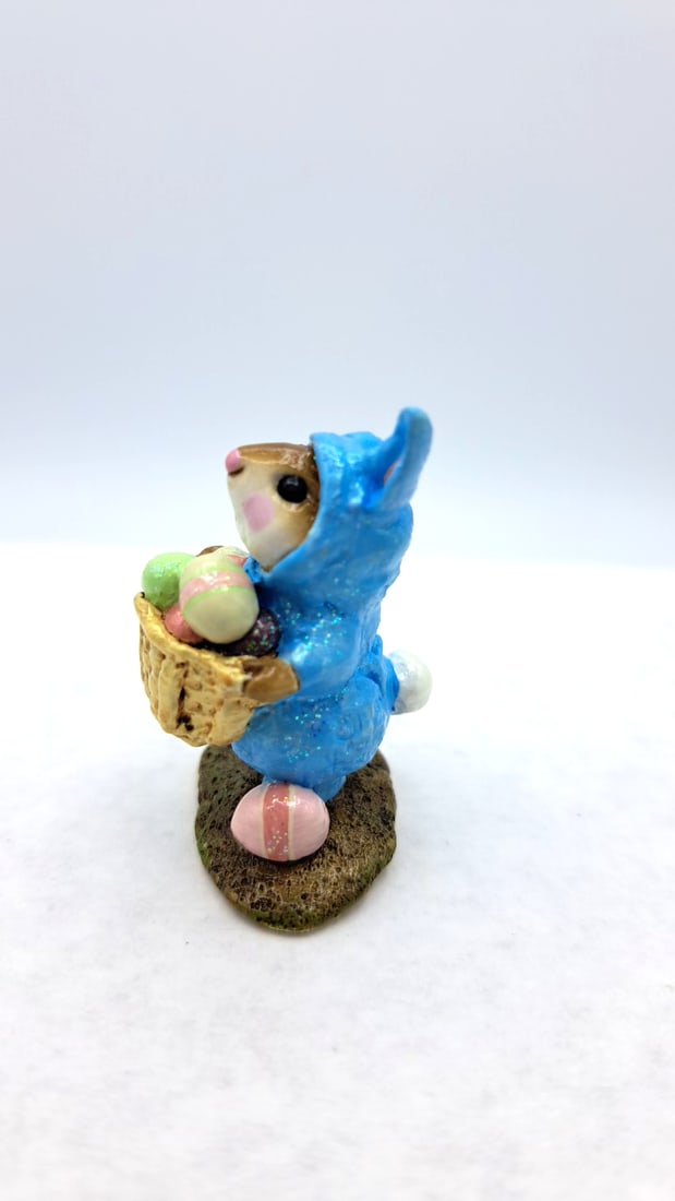 Wff M-082 Easter Bunny Mouse Blue Bunny Suit Basket Eggs - 3