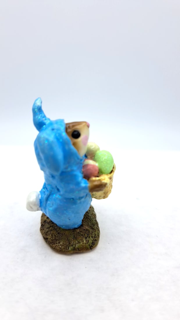Wff M-082 Easter Bunny Mouse Blue Bunny Suit Basket Eggs - 5