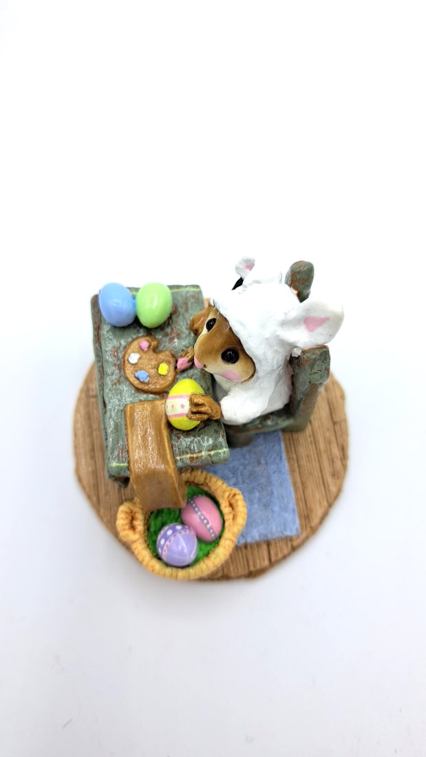 Wff M-175 Mousies Egg Factory Mouse Figurine Cream Bunny Costume Green Table - 7