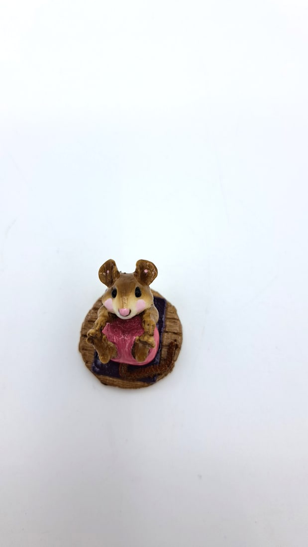 Wff M-260 Roly Poly Mouse Figurine Pink Romper Purple Mat - 6