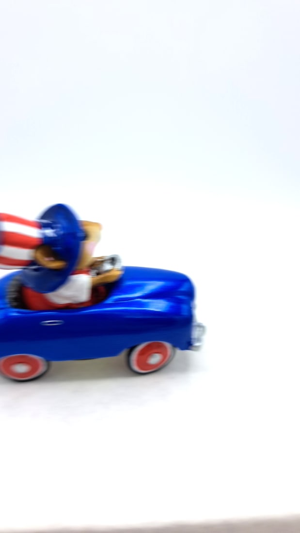 Wff M-270 Pedal Pusher Mouse In Blue Car Uncle Sam Hat Figurine - 4