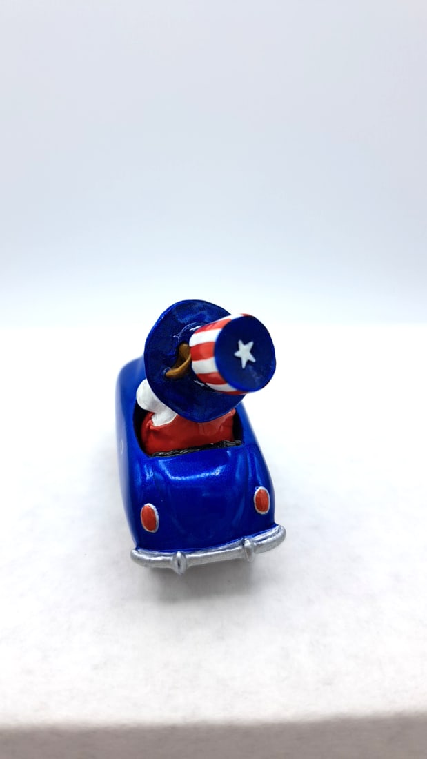 Wff M-270 Pedal Pusher Mouse In Blue Car Uncle Sam Hat Figurine - 5