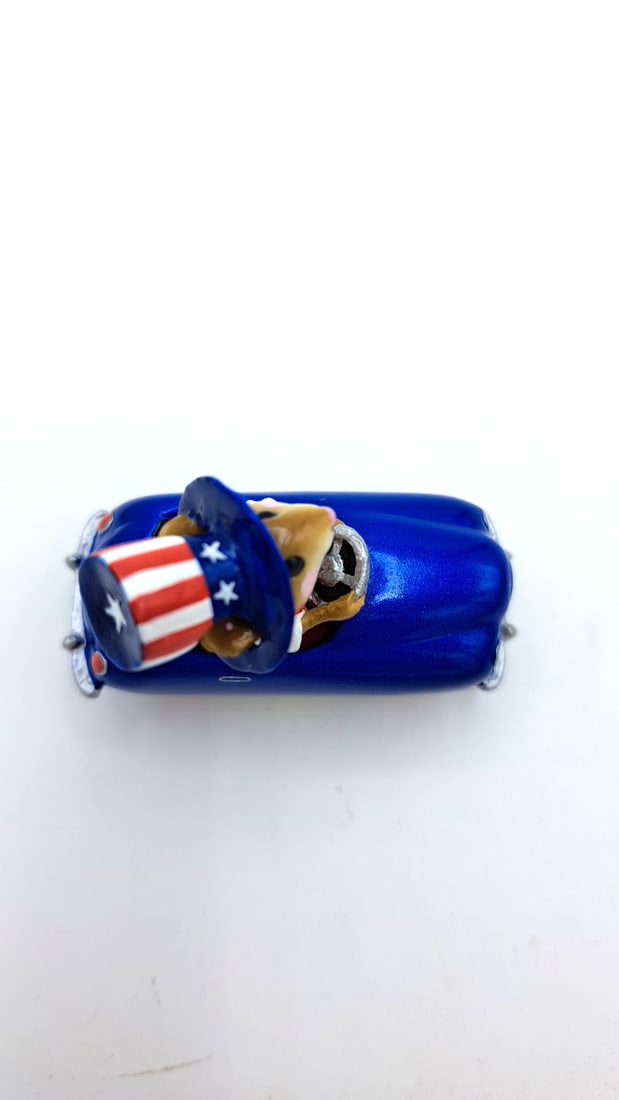 Wff M-270 Pedal Pusher Mouse In Blue Car Uncle Sam Hat Figurine - 6