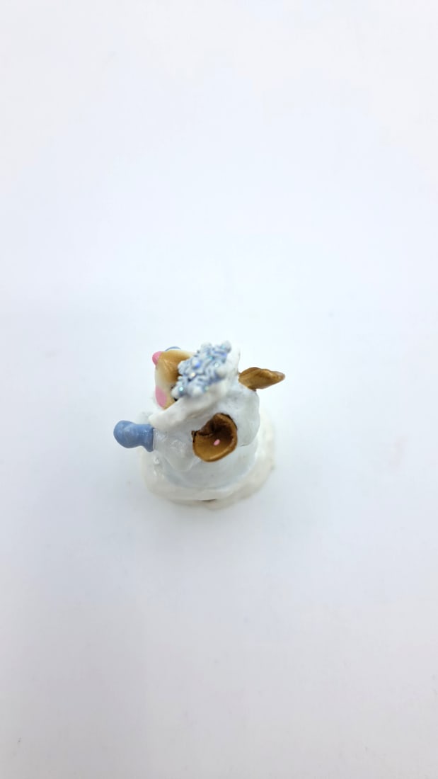 Wff M-275 Crystal Mouse Figurine White Jacket Blue Trim With Box - 6