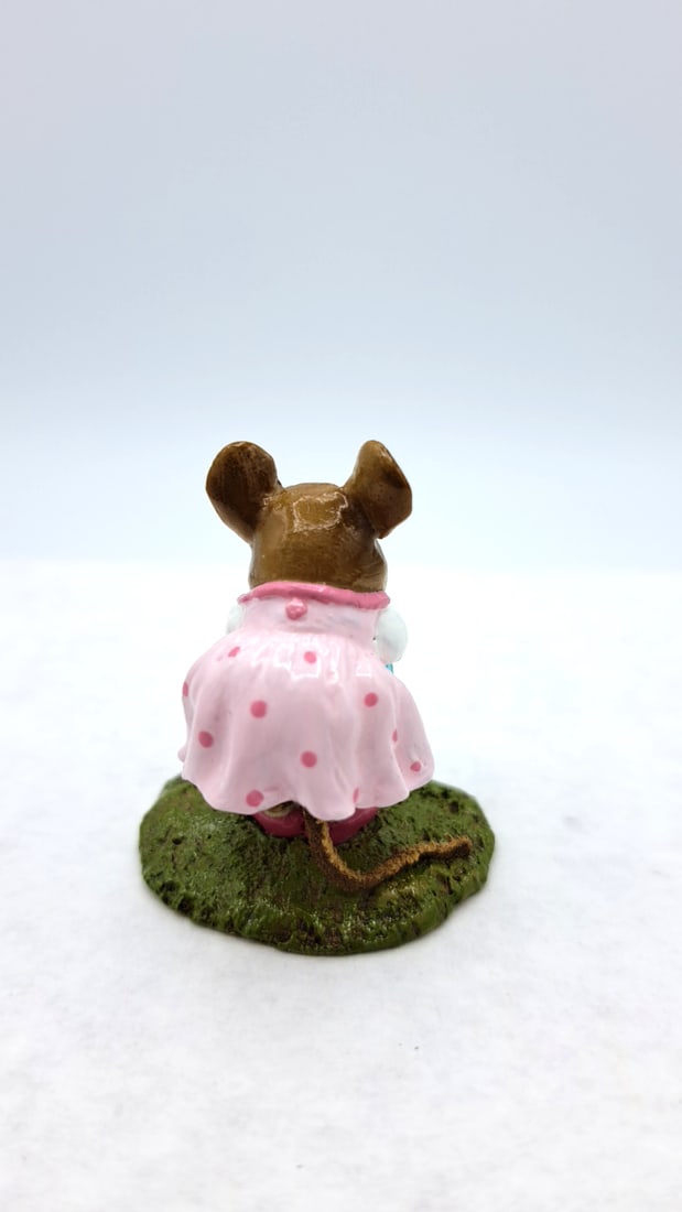 Wff M-347a Her New Lunchbox Mouse Figurine Pink Dress Aqua Lunchbox - 4