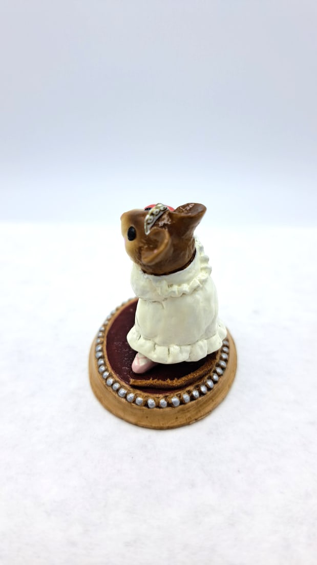 Wff M-174 The Nutcracker Mouse Figurine White Gown Red Nutcracker - 5