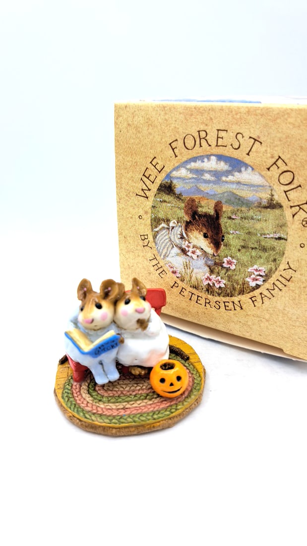 Wff M-225 Scarey Stories 1997 Mouse Figurine With Pumpkin - 2