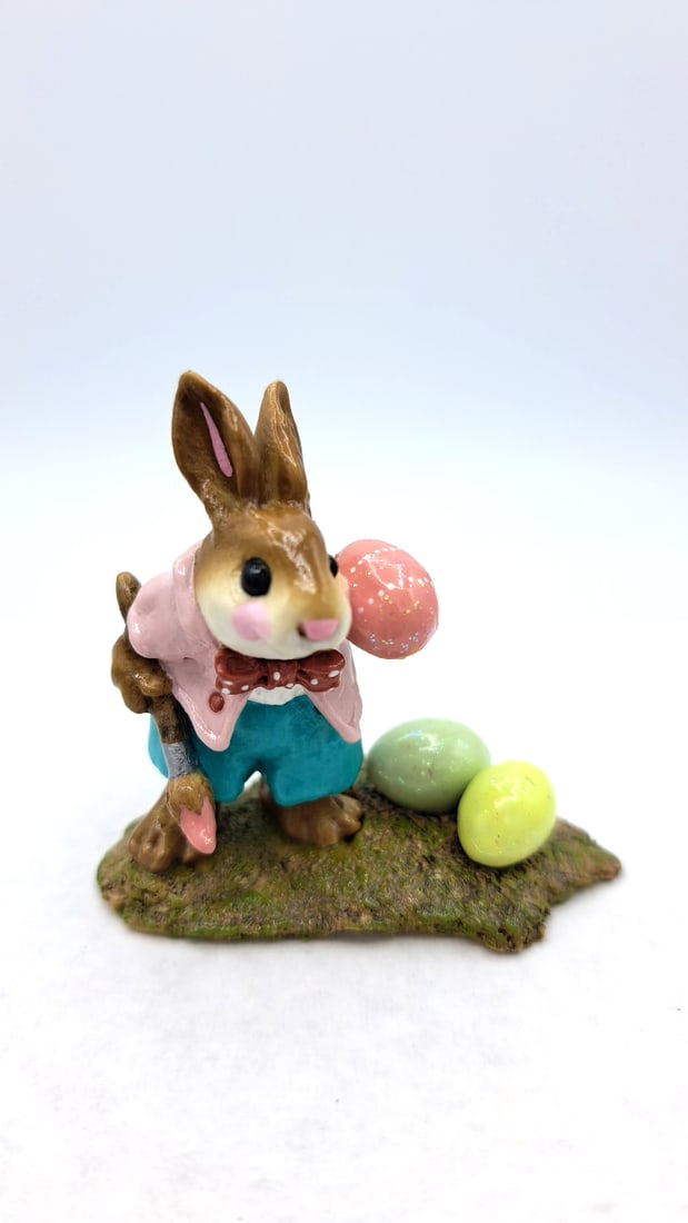 Wff B-14 Busy Bunny Figurine Pink Jacket Aqua Pants Easter Eggs Box (1 of 11)
