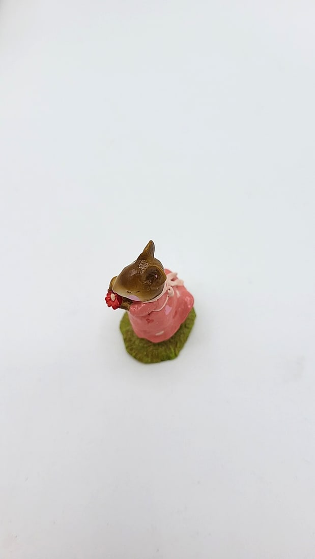 Wff M-263 Loves Me... Mouse Figurine Pink Dress Red Flower Ltd Ed - 7