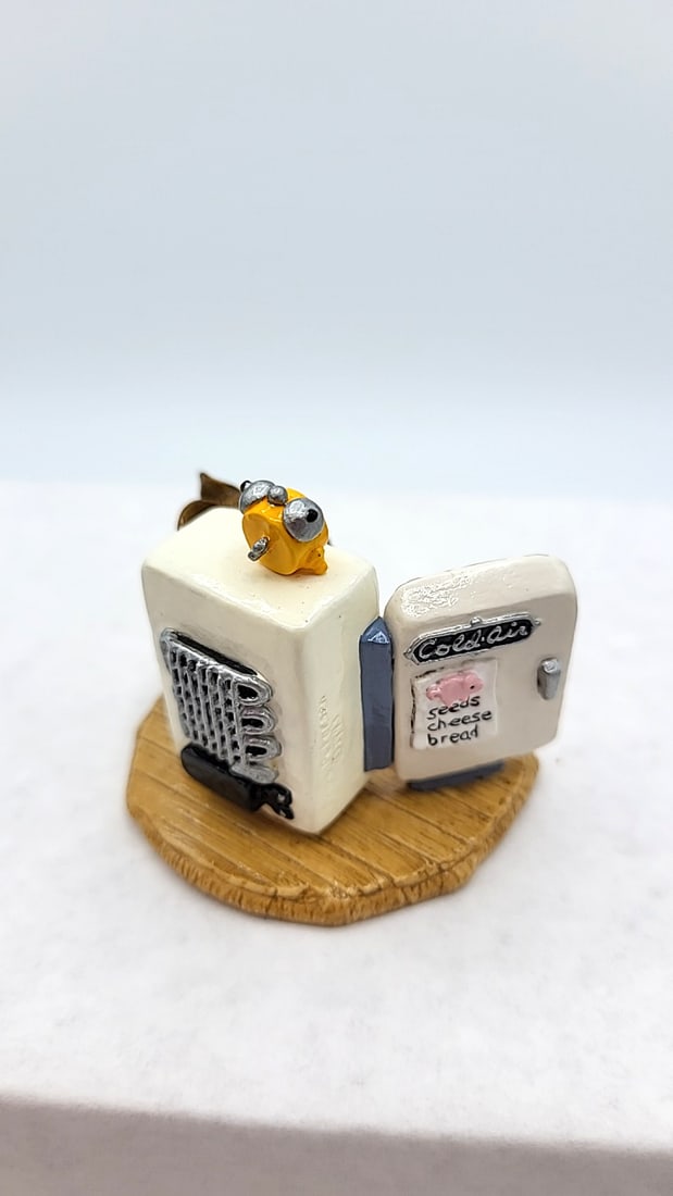Wee Forest Folk M-201 Midnight Snack Mouse Figurine With Box 1994 - 8