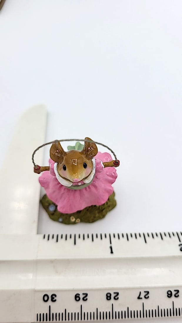 Wff M-409 Mabel Mouse Figurine Pink Dress Jump Rope - 7