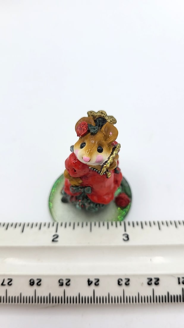 Wff M-258 Carmen Mouse Figurine Red Dress Green Fan Red Rose - 7