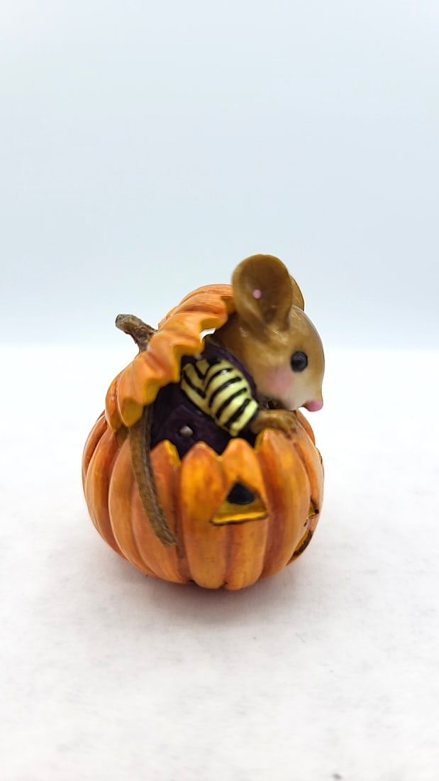 Wff M-379s Pumpkin Pop-up Mouse Jack-o-lantern Figurine - 2