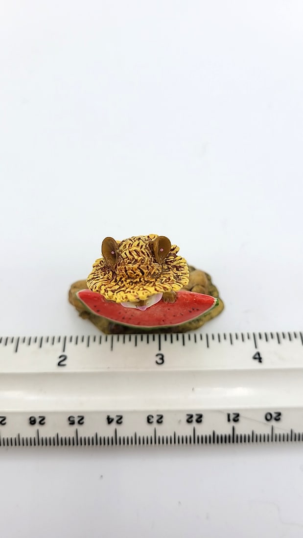 Wff M-283 Farm Boy Mouse Figurine With Watermelon - 7