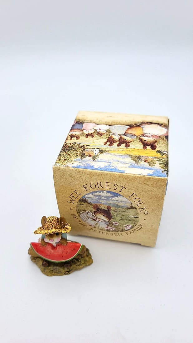 Wff M-283 Farm Boy Mouse Figurine With Watermelon - 8