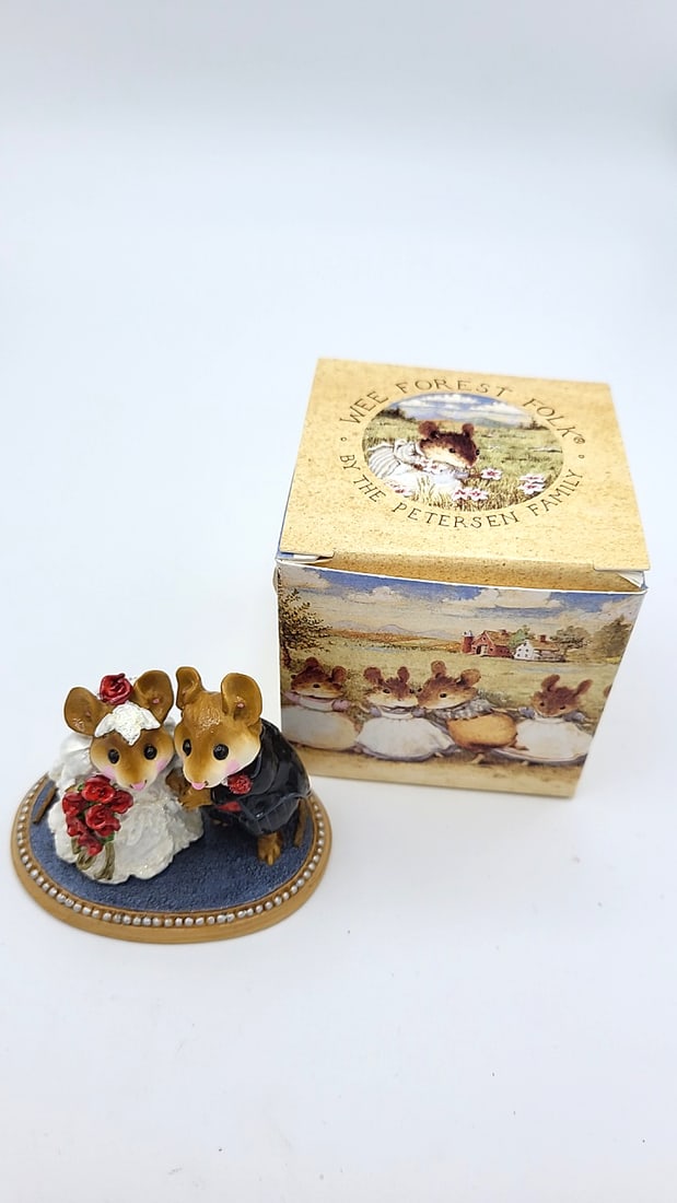 Wff M-200 The Wedding Pair Mouse Bride Groom Figurine With Box - 7