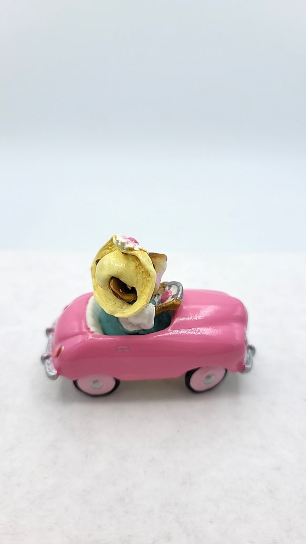 Wff M-270a Pedal Pusher Girl Mouse In Pink Car With Straw Hat - 2