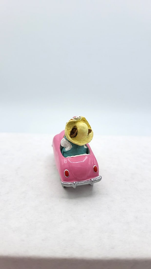 Wff M-270a Pedal Pusher Girl Mouse In Pink Car With Straw Hat - 4