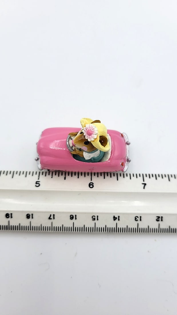 Wff M-270a Pedal Pusher Girl Mouse In Pink Car With Straw Hat - 5