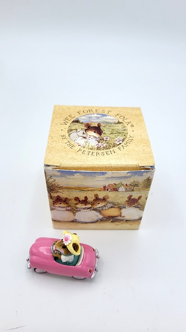 Wff M-270a Pedal Pusher Girl Mouse In Pink Car With Straw Hat - 7