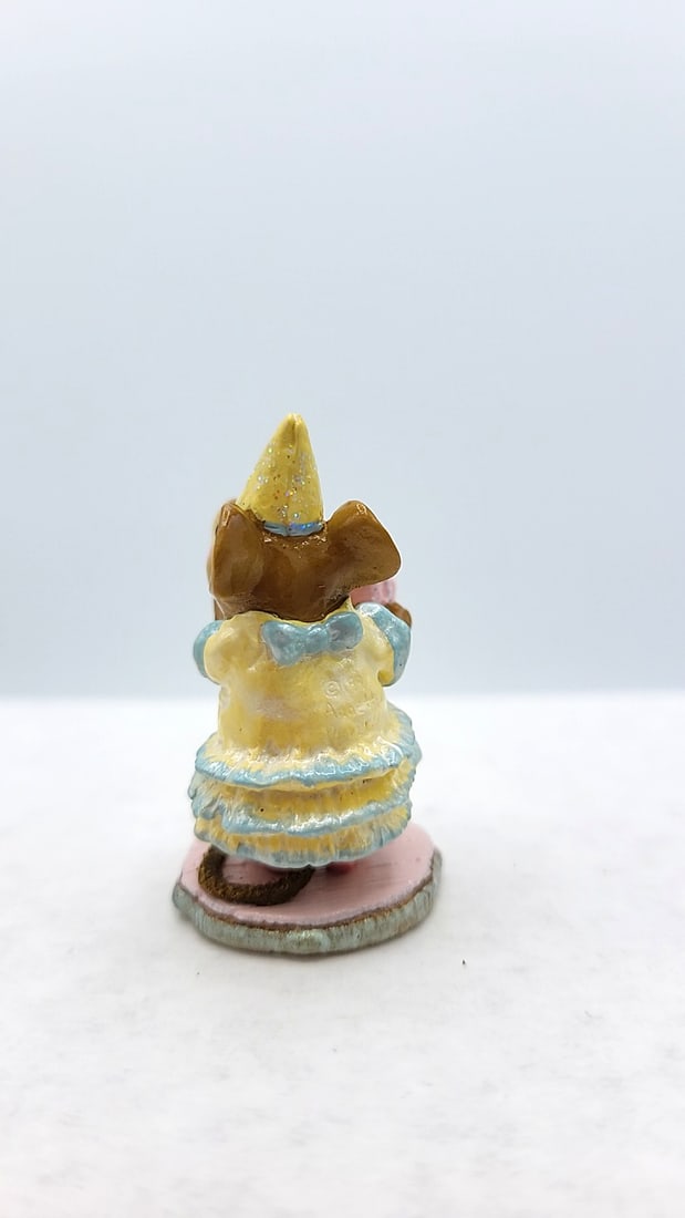 Wff M-224 Party Girl Mouse Figurine Yellow Dress Pink Gift - 2