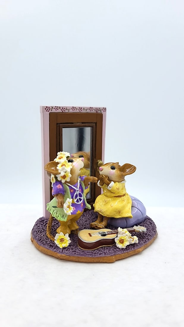 Wff Ltd-10 A Stitch In Time 2006 Mouse Figurine Flowered Dress - 3