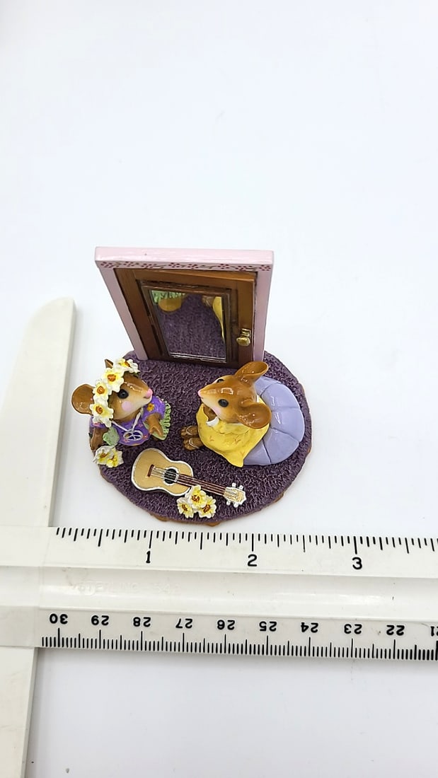 Wff Ltd-10 A Stitch In Time 2006 Mouse Figurine Flowered Dress - 6