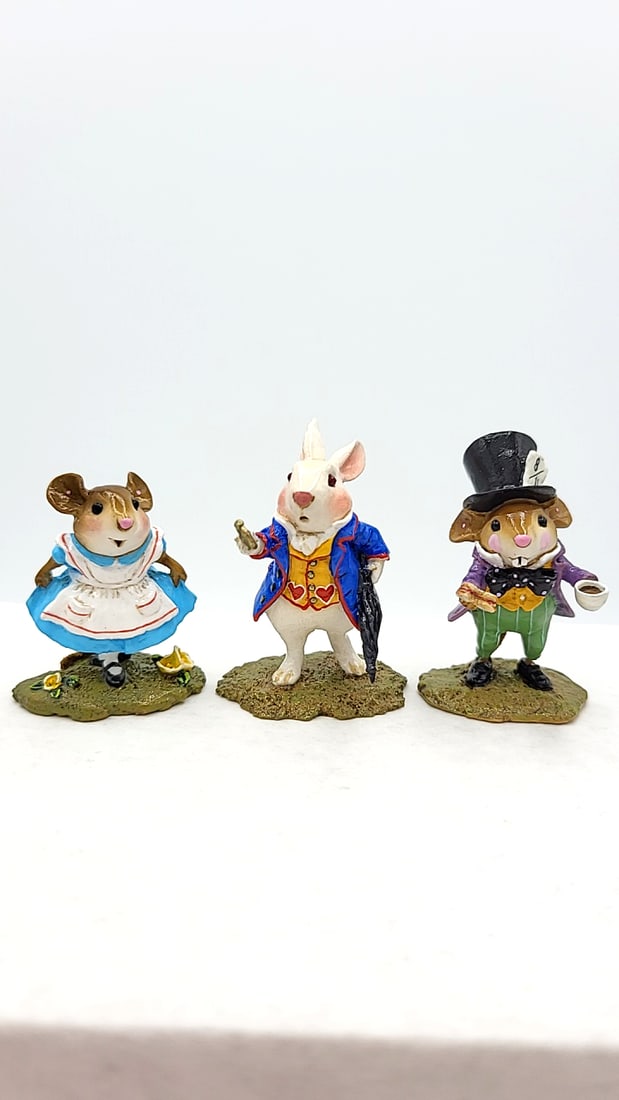 Wff Aiw 01 To 06 Alices Adventures In Wonderland 6 Mouse Figurine Boxed Set - 2