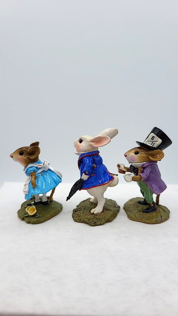 Wff Aiw 01 To 06 Alices Adventures In Wonderland 6 Mouse Figurine Boxed Set - 5