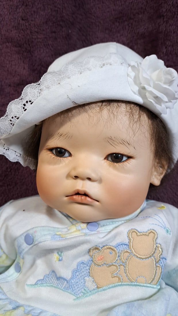 Annette Himstedt Ruki Porcelain Doll With Box And Duck Toy - 2