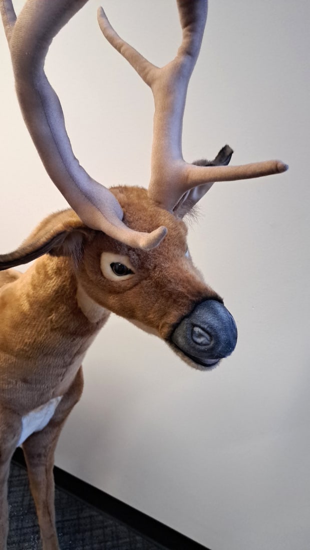 Hansa Toy International Large Plush Reindeer Caribou Standing Deer With Antlers 64 In - 2